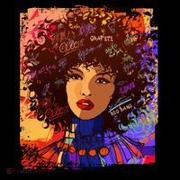Coloful Graffiti Afro Woman Tank Top thumb 6