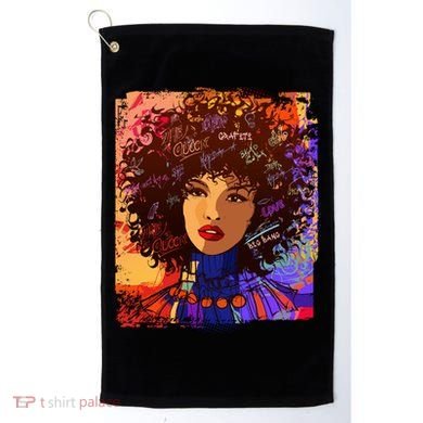 Coloful Graffiti Afro Woman Golf Towel