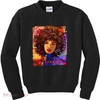 Coloful Graffiti Afro Woman Kids Sweatshirt thumb 0