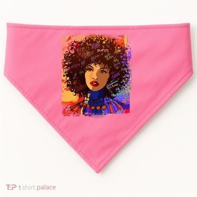 Coloful Graffiti Afro Woman USA-Made Doggie Bandana