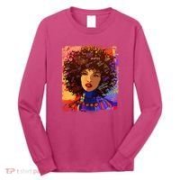 Coloful Graffiti Afro Woman Long Sleeve Shirt thumb 0