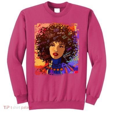 Coloful Graffiti Afro Woman Sweatshirt