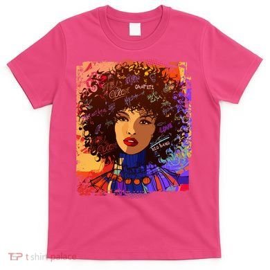 Coloful Graffiti Afro Woman T-Shirt