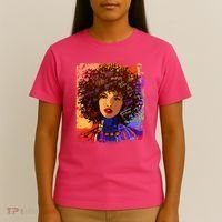 Coloful Graffiti Afro Woman T-Shirt thumb 4