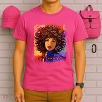 Coloful Graffiti Afro Woman T-Shirt thumb 6