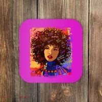 Coloful Graffiti Afro Woman Coaster thumb 0