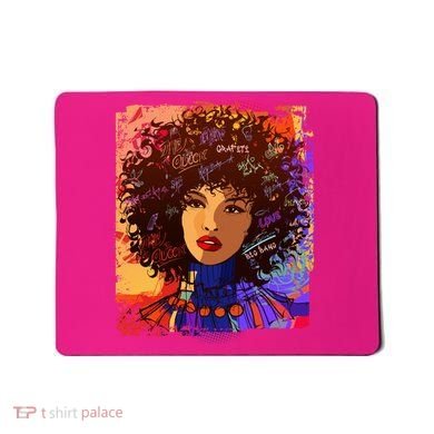 Coloful Graffiti Afro Woman Mousepad