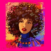 Coloful Graffiti Afro Woman Mousepad thumb 1