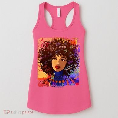 Coloful Graffiti Afro Woman Women's Tank Top