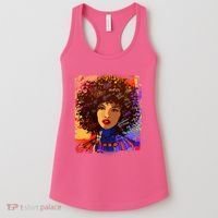 Coloful Graffiti Afro Woman Women's Tank Top thumb 0