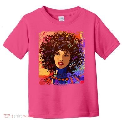 Coloful Graffiti Afro Woman Toddler T-Shirt