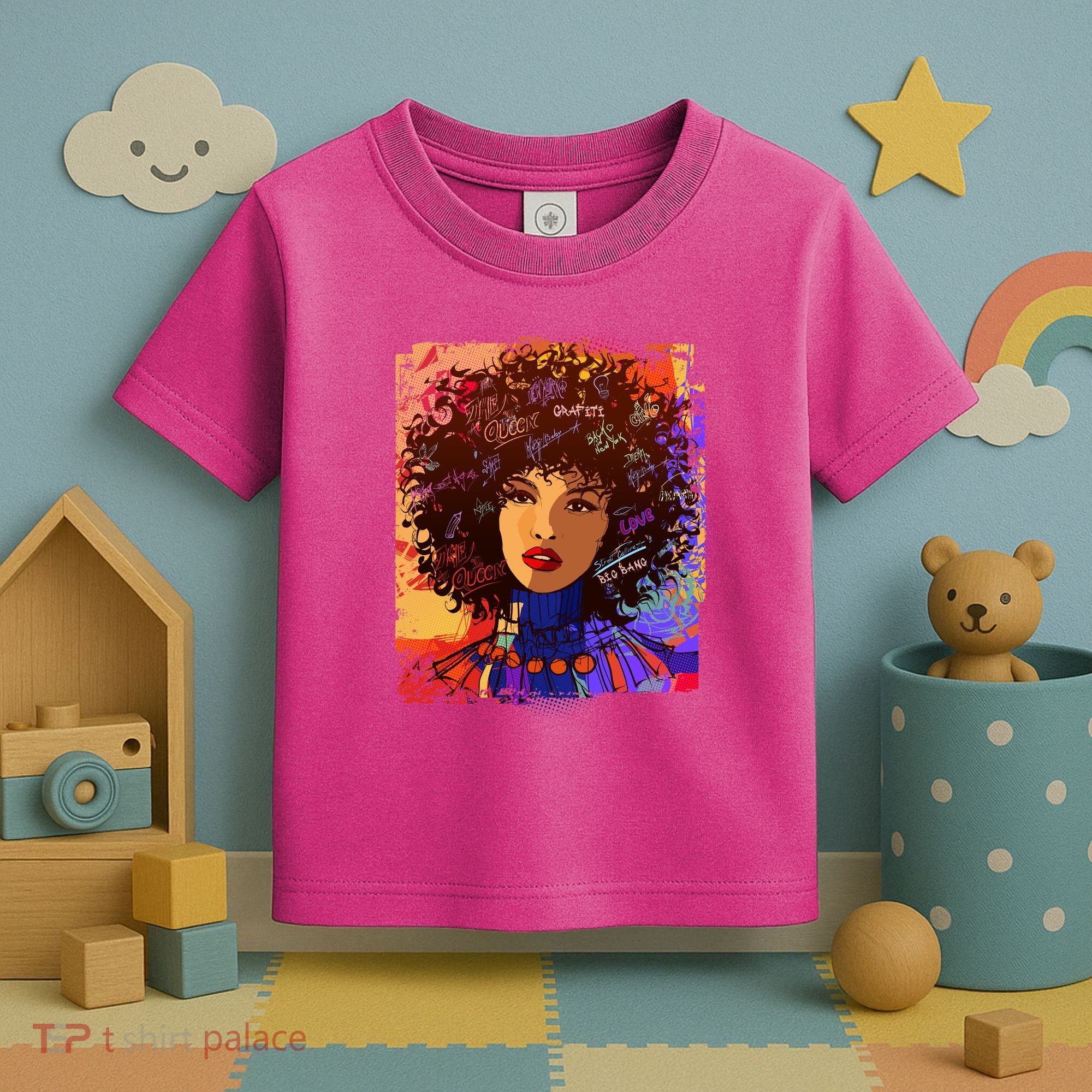 Coloful Graffiti Afro Woman Toddler T-Shirt