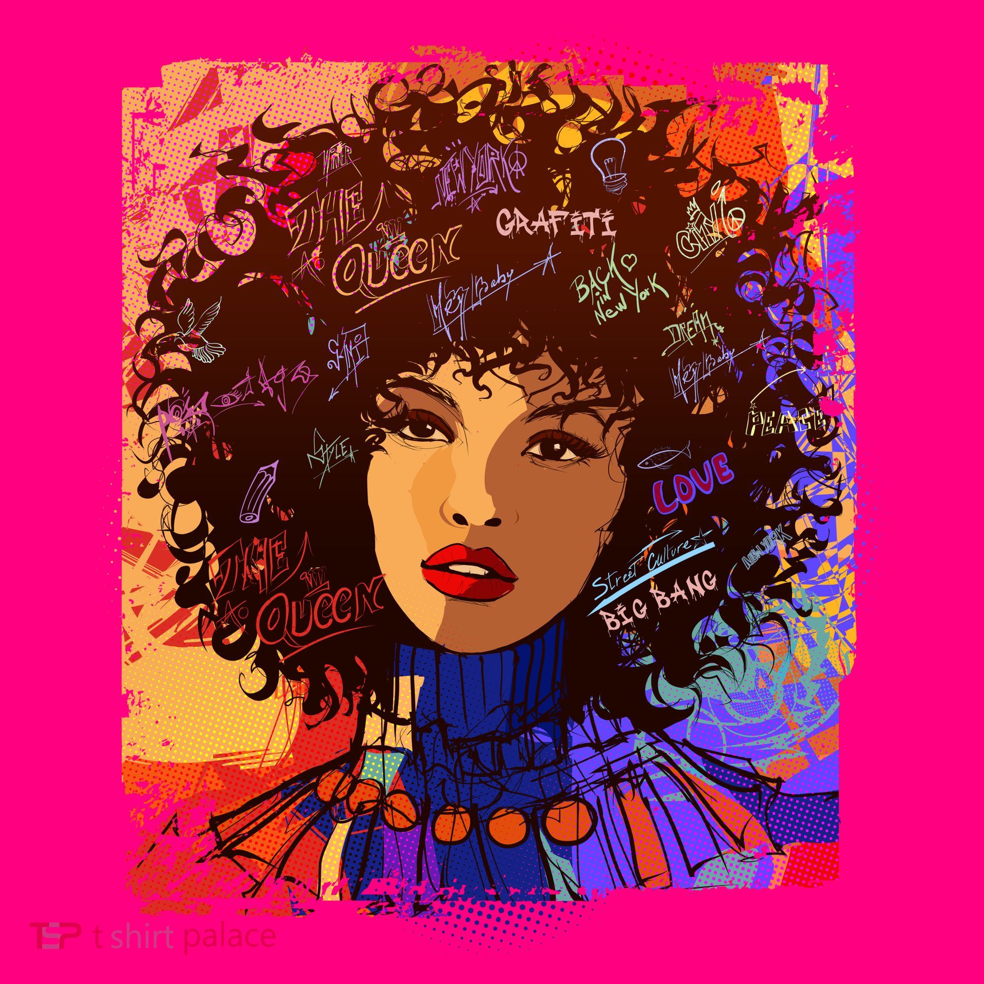 Coloful Graffiti Afro Woman Toddler T-Shirt