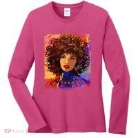 Coloful Graffiti Afro Woman Women's Long Sleeve Shirt thumb 0