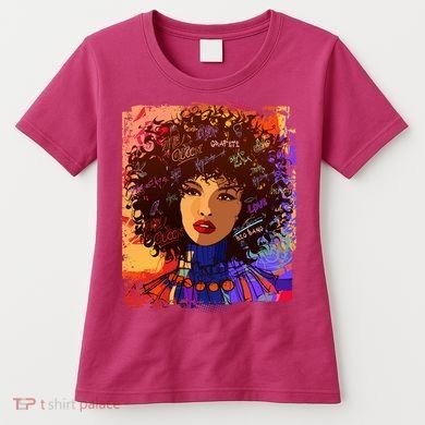 Coloful Graffiti Afro Woman Women's T-Shirt