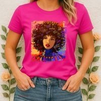 Coloful Graffiti Afro Woman Women's T-Shirt thumb 2