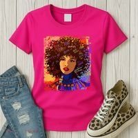 Coloful Graffiti Afro Woman Women's T-Shirt thumb 3