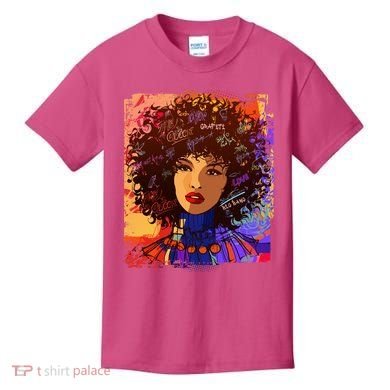 Coloful Graffiti Afro Woman Kids T-Shirt