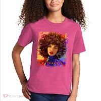 Coloful Graffiti Afro Woman Kids T-Shirt thumb 2