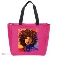 Coloful Graffiti Afro Woman Tote Bag thumb 0