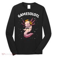 Cute Gaming Art For  Women  Video Game Axolotl Gamer Long Sleeve Shirt thumb 0