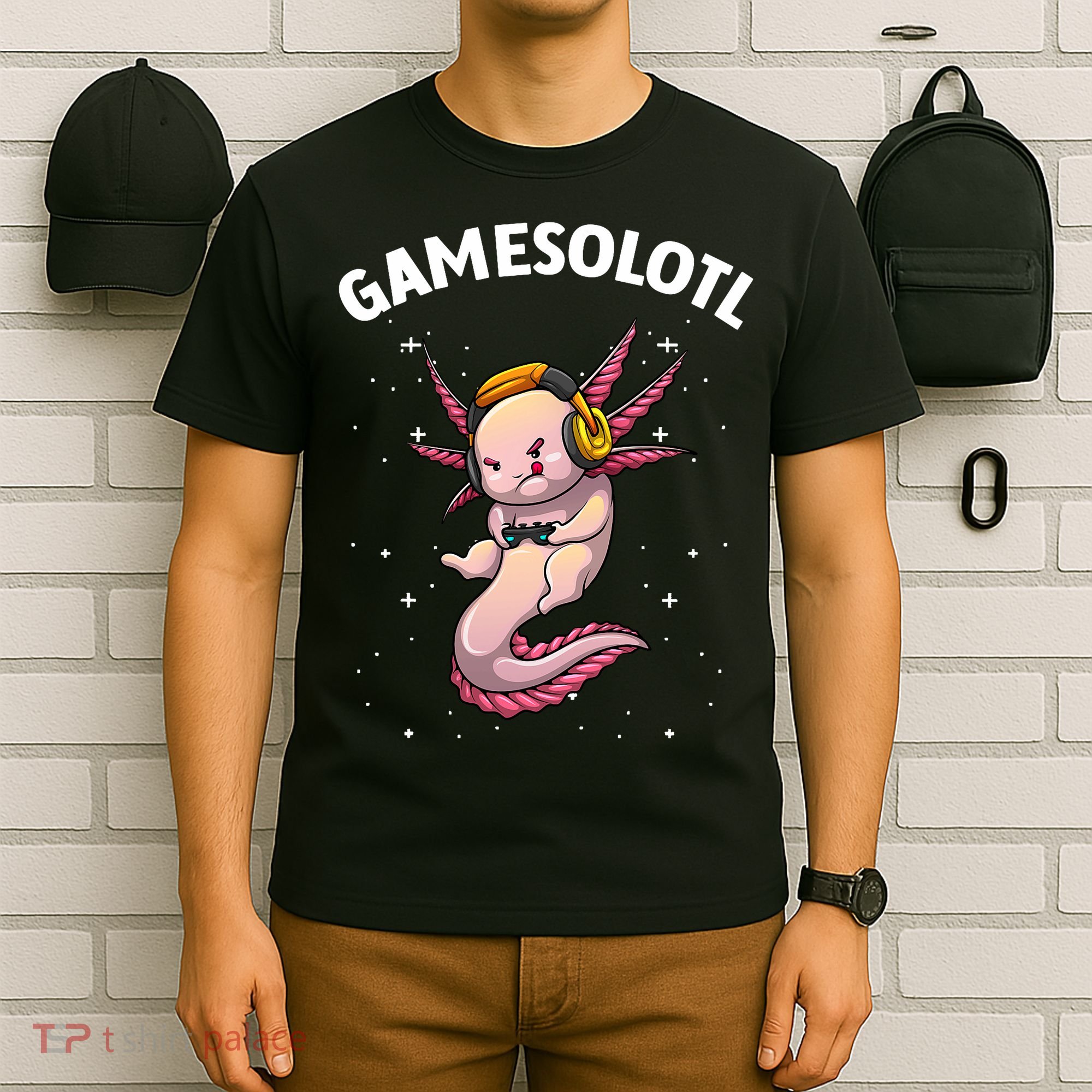 Cute Gaming Art For  Women  Video Game Axolotl Gamer T-Shirt