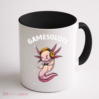 Cute Gaming Art For  Women  Video Game Axolotl Gamer Coffee Mug thumb 1