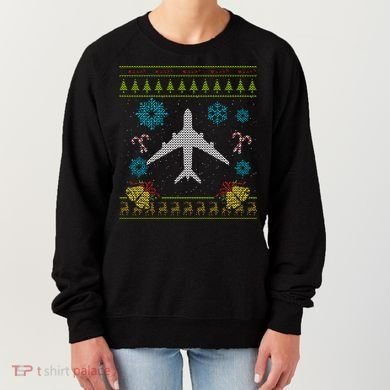 Christmas Gift Airplane Pilot Christmas Ugly Women's Sweatshirt