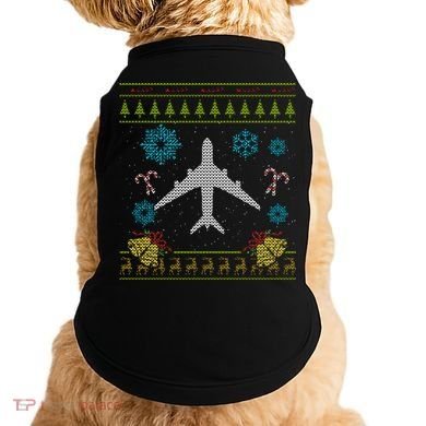 Christmas Gift Airplane Pilot Christmas Ugly Doggie Tank