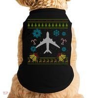 Christmas Gift Airplane Pilot Christmas Ugly Doggie Tank thumb 0