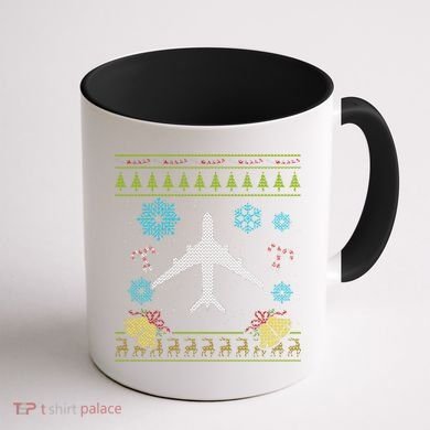 Christmas Gift Airplane Pilot Christmas Ugly Coffee Mug back