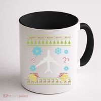 Christmas Gift Airplane Pilot Christmas Ugly Coffee Mug thumb 1