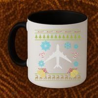 Christmas Gift Airplane Pilot Christmas Ugly Coffee Mug thumb 2