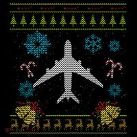 Christmas Gift Airplane Pilot Christmas Ugly Women's Hoodie thumb 2
