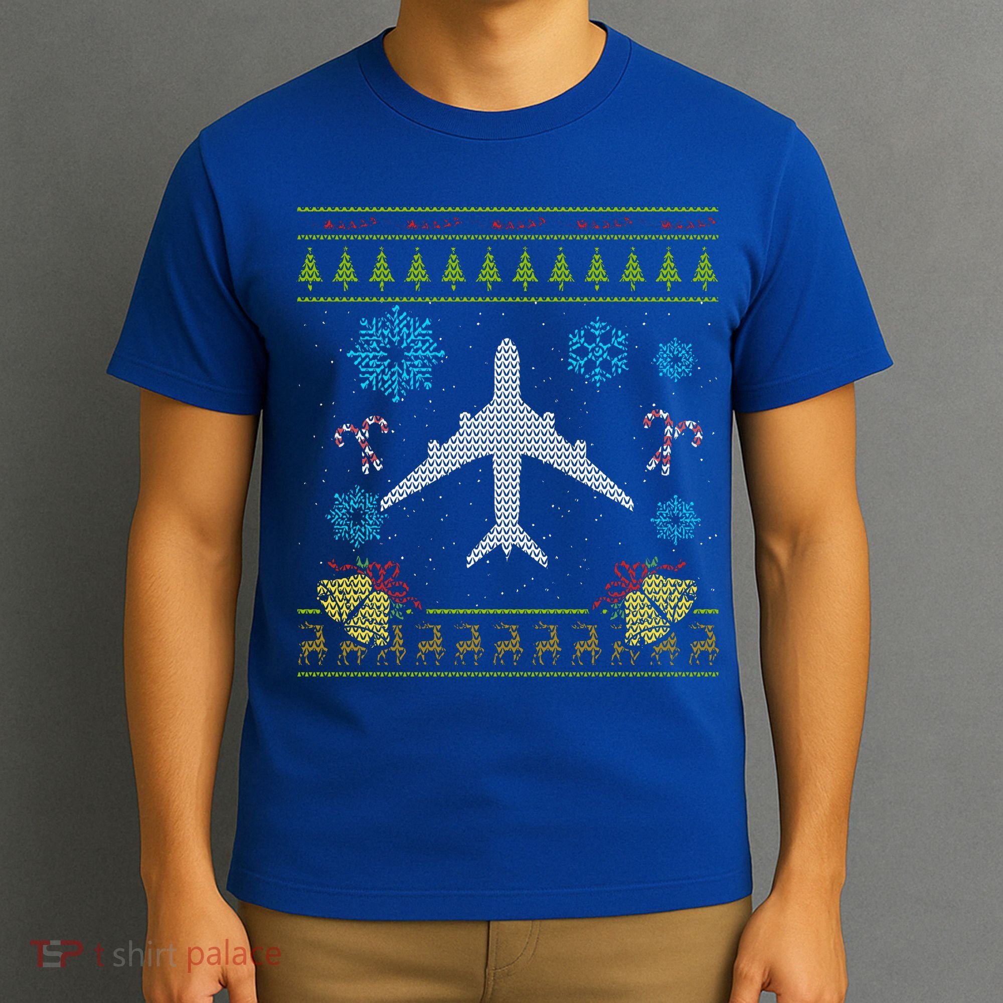 Christmas Gift Airplane Pilot Christmas Ugly T-Shirt