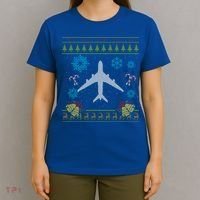 Christmas Gift Airplane Pilot Christmas Ugly T-Shirt thumb 4