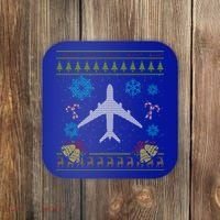 Christmas Gift Airplane Pilot Christmas Ugly Coaster thumb 0
