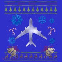 Christmas Gift Airplane Pilot Christmas Ugly Mousepad thumb 1