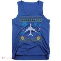 Christmas Gift Airplane Pilot Christmas Ugly Tank Top thumb 0