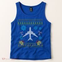 Christmas Gift Airplane Pilot Christmas Ugly Tank Top thumb 2