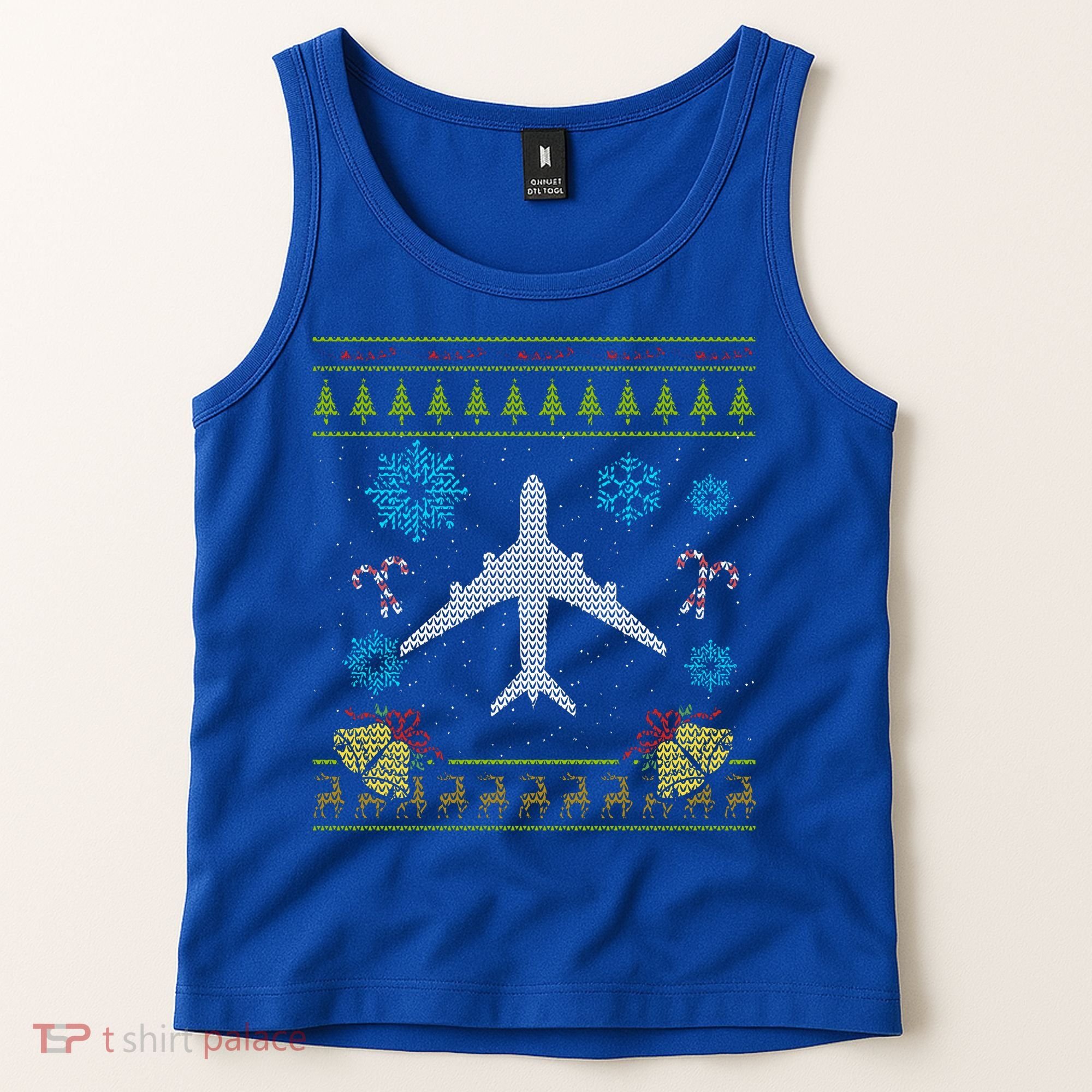 Christmas Gift Airplane Pilot Christmas Ugly Tank Top