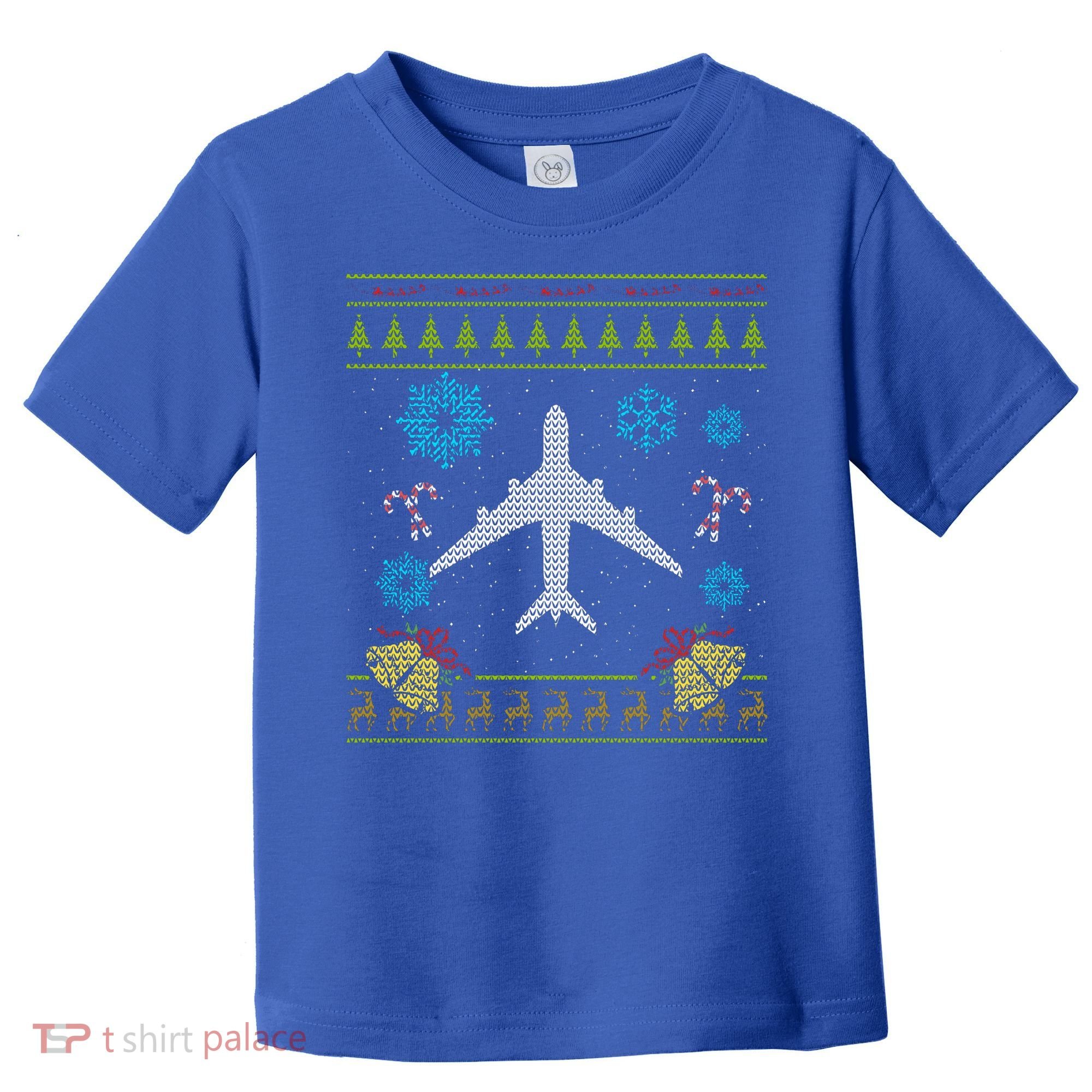 Christmas Gift Airplane Pilot Christmas Ugly Toddler T-Shirt