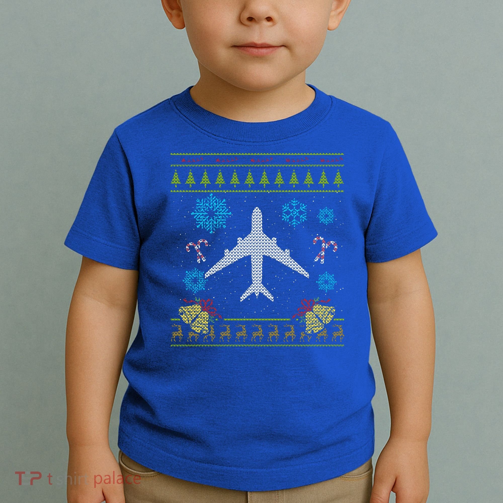 Christmas Gift Airplane Pilot Christmas Ugly Toddler T-Shirt