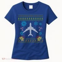 Christmas Gift Airplane Pilot Christmas Ugly Women's T-Shirt thumb 0