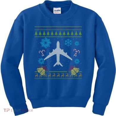 Christmas Gift Airplane Pilot Christmas Ugly Kids Sweatshirt