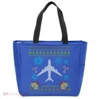Christmas Gift Airplane Pilot Christmas Ugly Tote Bag thumb 0