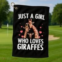 Cool Giraffe Africa Safari Zoo Animal Lovers Golf Towel thumb 1
