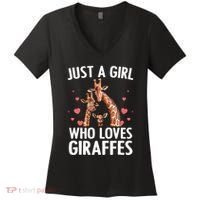 Cool Giraffe Africa Safari Zoo Animal Lovers Women's V-Neck T-Shirt thumb 0