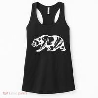 California Grizzly Bear State Flag Cali Republic Women's Tank Top thumb 0