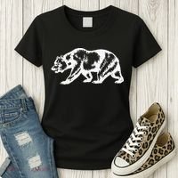 California Grizzly Bear State Flag Cali Republic Women's T-Shirt thumb 3